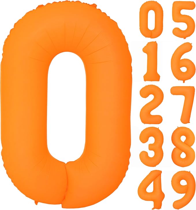 Orange Birthday Number 0 Balloon 40 inch Fluorescent Orange Number 0 | Helium by Exquisitehighqualitypartydecorationstomeetyoureveryneed%EF%BC%81