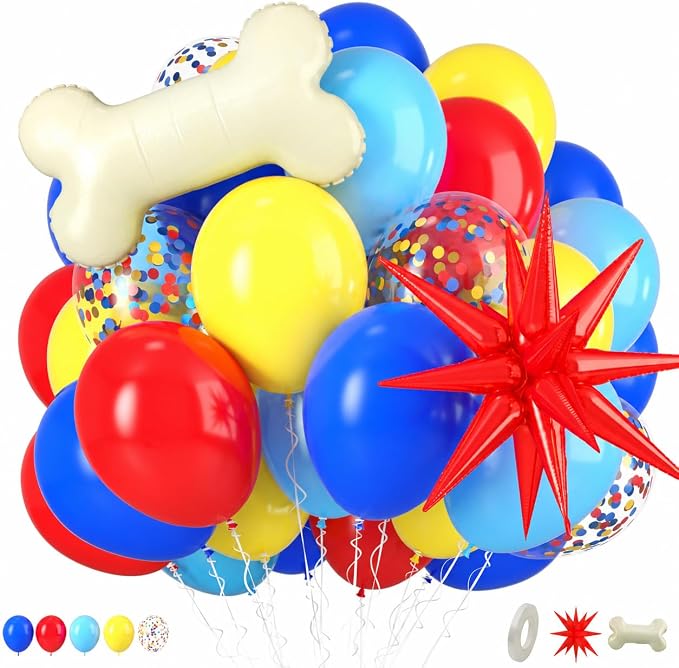 Carnival Balloons for Kids Party Decor | 12 Inch Red Yellow Blue Carnival by FEYG