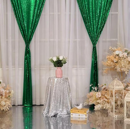 Eternal Beauty Green 3mm Sequin Backdrop 2x8 Ft 2 Pack Wedding | Dense Sparkle - Image 8