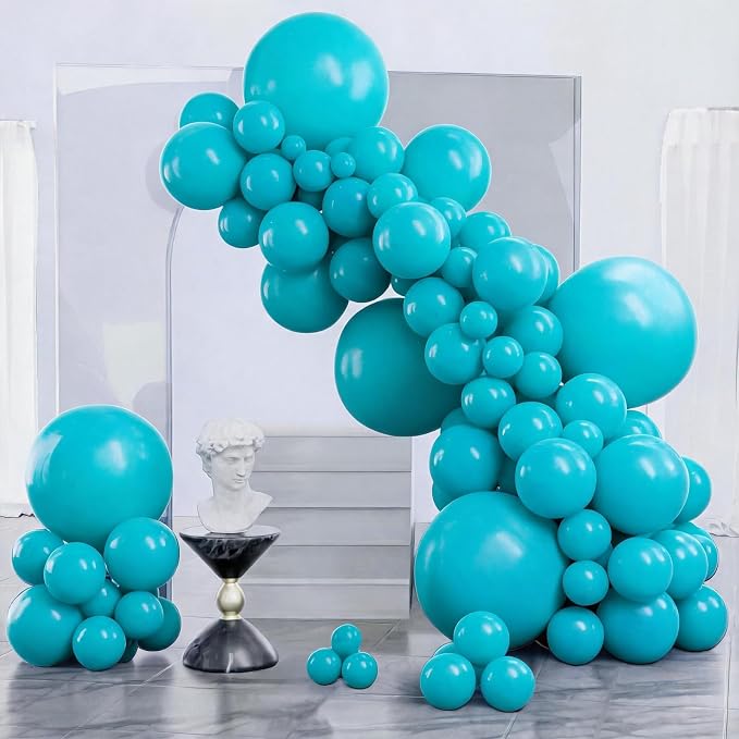PartyWoo Dark Teal Balloons 140pcs Turquoise Aqua Blue Teal Color | 18 12 10 5 by PartyWoo