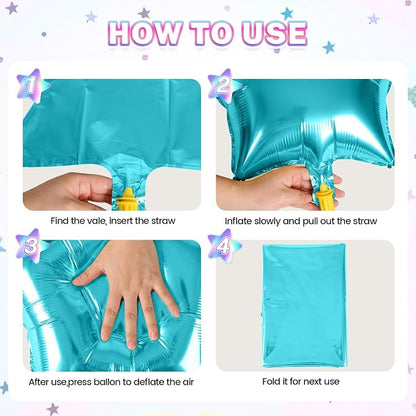 Purple Blue Star Balloons, 18 Inches Pink Purple Star Balloon - Image 3