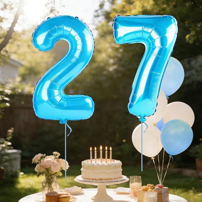 40 Inch Number 27 Balloons for 27th Birthday Party Decorations, 0-100 Jewelry - Image 3