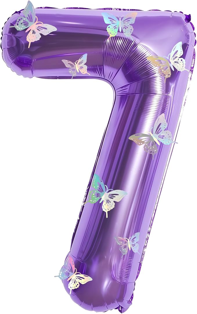40 Inch Purple Number 7 Balloon by GLASNES
