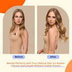 Full Shine Tape in Hair Extensions Human Hair Color 10 Golden Brown Fading to 14 Golden Blonde Invisible Double Sided Human Hair Extensions Tape in 20 Inch Soft and Silky 50 Grams 20 PCS for Wedding