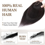Rich Choices Hair Toppers for Women Real Human Hair 100% Human Remy Toppers NO Bangs for Women with Thinning on Top Clip in Hairpiece 4"x4.7"Lace Base 6 Inch #1B Natural Black