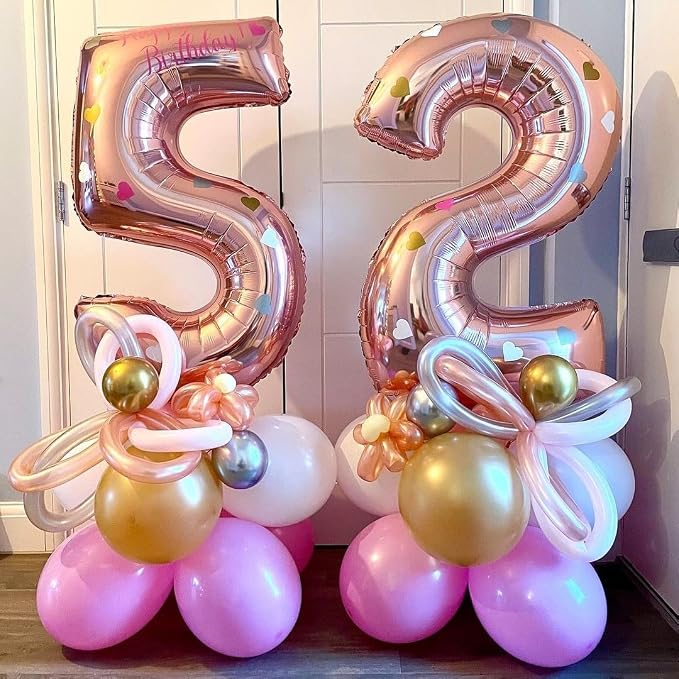 Rose Gold 25 Number Balloons, 40 Inch Big Giant Jumbo 25 or 52 Balloon Numbers - Image 5