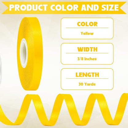 30Yards 3/8In Yellow Thin Ribbon - Image 2