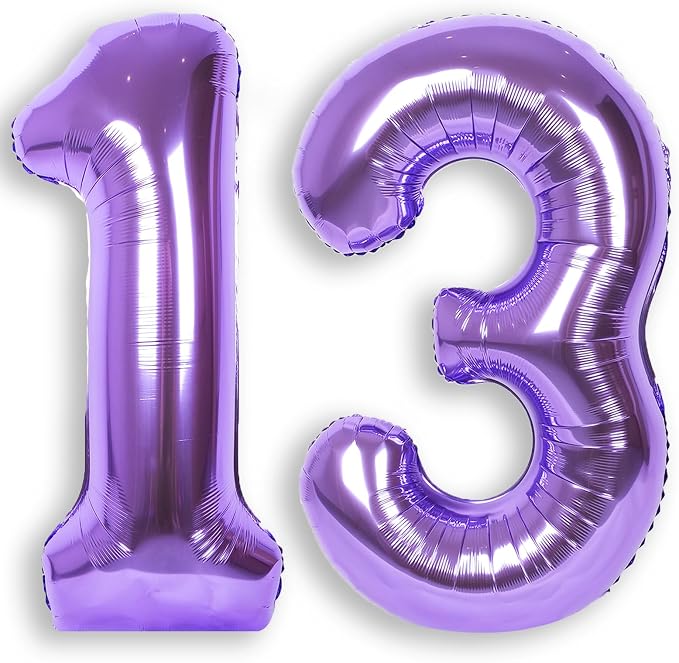 RainbowQ Purple 13 Balloon Number 40 Inch 0-40 Foil Large Balloons | Big Mylar by RainbowQParty
