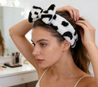 Casoty 6 Pcs Spa Soft Coral Fleece Bow-Style Headbands for Makeup, Face Washing, Shower, Skin Care, and Yoga