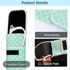 Women's Heat Resistant Neoprene Curling Iron Holder Flat Iron Curling Wand Travel Storage Cover Case Bag Pouch -Water-Resistant (Green-1)