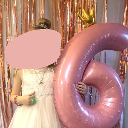 Large Number 6 Balloons, Light Pink 40 Inch Foil Number Balloon - Image 7