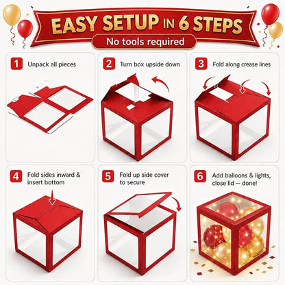 Graduation Decorations 2026 Red and Black Balloon Boxes - Image 5