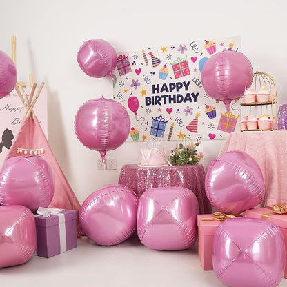 10Pcs Pink Round Foil Balloons, Metallic Light Pink Foil Baloon - Image 3