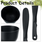 2 Pieces Rubber Facial Mask Mixing Bowl With Plastic Spatula Face Mask Bowl Silicone Mud Masks DIY Skin Care Cosmetic Mixing Tool For Home Beauty Salon Use, Black