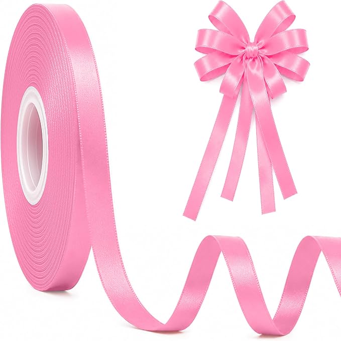 30Yards 3/8In Hot Pink Thin Ribbon by Fullive