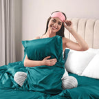 Lirex Satin Pillowcase for Hair and Skin, Super Soft and Cooling Similar to Silk, 2 Pack Queen Size 20"X 30" Pillow Cases with Envelope Closure, Gifts for Women Men, Peacock Blue