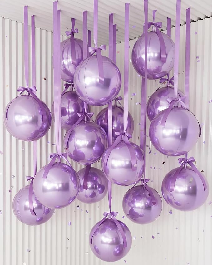 Jenaai 30 Set Round Foil Balloons Bulk 22 Inch 4d Metallic Giant Balloons Set by Jenaai