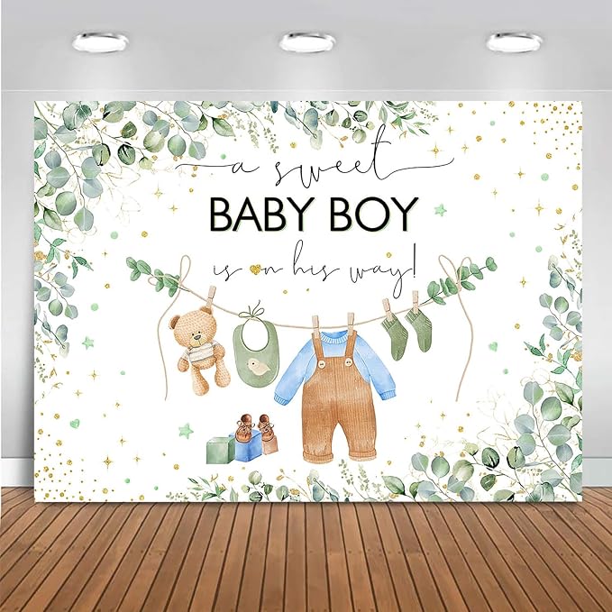 Mocsicka Its a Boy Banner Baby Boy Baby Shower Backdrop Decorations 7x5ft | by Mocsicka