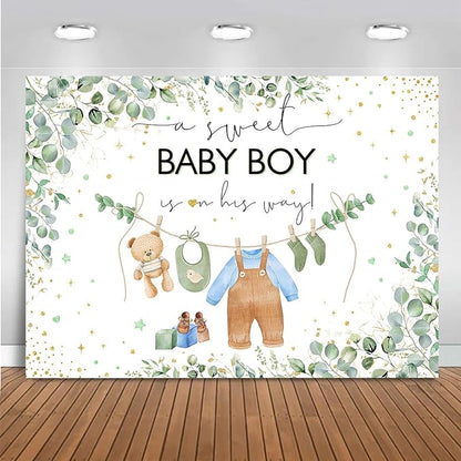 Mocsicka Its a Boy Banner Baby Boy Baby Shower Backdrop Decorations 7x5ft | by Mocsicka