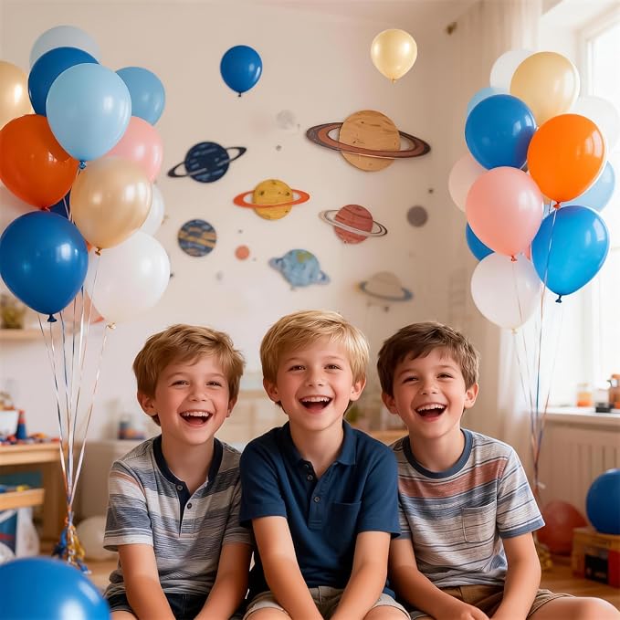 Blue and Orange Fall Baby Shower Birthday Balloons Party Desorations | Pastel - Image 7
