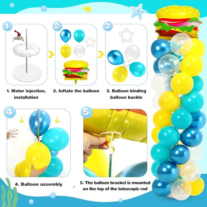 Hungdao 2 Sets Sponge Balloon Column Stand Kit - Image 3