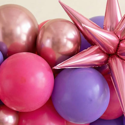 Hot Pink Purple Balloon Garland Kit, 104 Piece Mixed Size Latex Balloons - Image 3