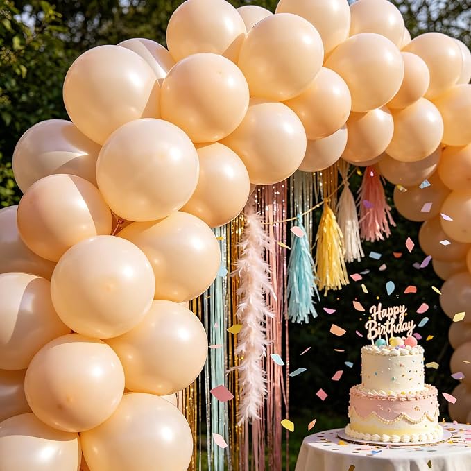 100pcs Nude Balloons Beige Apricot Balloon 12 Inch | Boho Neutral Latex Round - Image 4