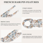 Sunolga 4pcs Prestige French Hair Pins for Women, 4.38" Large, Serrated Anti-Slip Design, Curved Shape for Better Head Fit, Coquette Elegant Hair Accessories for Updos, Chignon, Bun Hairstyles