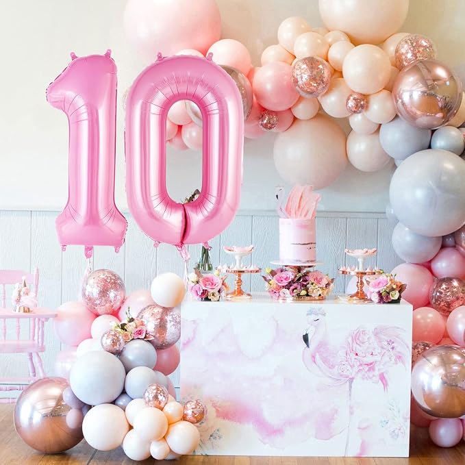 Pink Number 0 Balloon 40 Inch, Big Large Foil Helium Number Balloons, Jumbo - Image 2