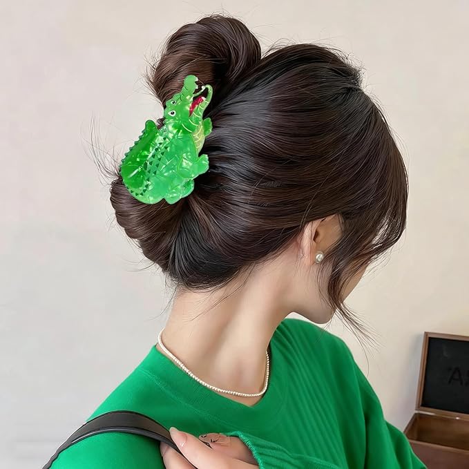 Alligator Hair Clips Cute Animal Hair Claw Clips Strong Hold Crocodile Hair Jaw Clip Funny Animal Hair Barrettes Amphibians Claw Clip Daily Wear Holiday Hair Accessories for Women Hair Decoration
