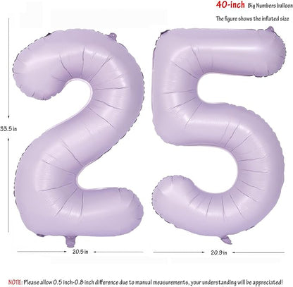 40 In Matte Purple Number Balloons Helium Foil Mylar Balloon Digital 25 | - Image 2