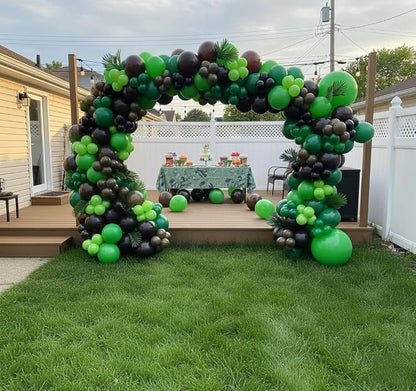 164Pcs Green and Brown Balloon Garland Arch Kit - Image 4