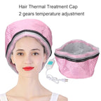 Hair Steamer Cap for Deep Conditioning, Adjustable Electric Heat Cap with 2 Heat Settings, Heated Hair Cap for Oil Treatment and Hair Spa, Portable Thermal Cap 110‑220V US Plug