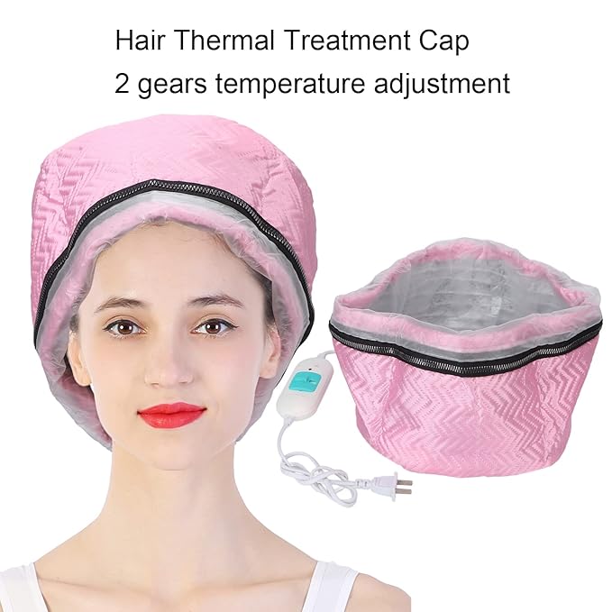 Hair Thermal Treatment Cap, SPA Nourishing Care Hat with Adjustable Temperature Control, Hair Steamer Thermal Heat Deep Conditioning Spa Care for Home Salon