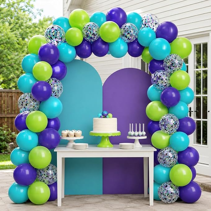 Green Purple Teal Balloons - Image 5