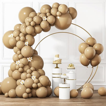 RUBFAC Vanilla Brown Balloons Different Sizes 105pcs 5/10/12/18 Inches by RUBFAC