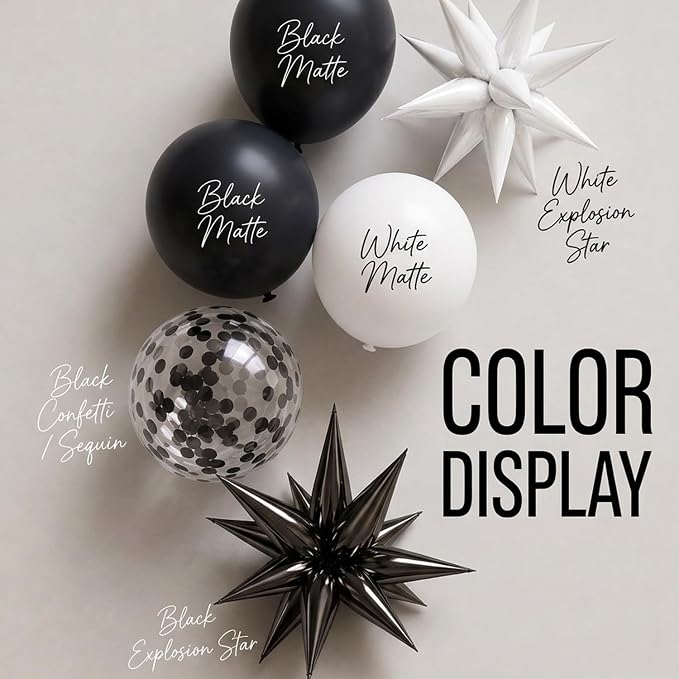 Black and White Balloons Arch Kit - Image 4