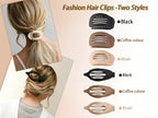 6Pcs Matte No-Slip Flat Claw Clips,Duckbill Hair Clips for Women, Simple Elegant flat hair clips for Thick Thin Long Short Hairs,flat claw clips for women (8Pcs,Mix-A) (E)