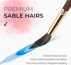 Nicpro 5 PCS Watercolor Brushes Professional, Extended Needle Point Brushes Set, Sable Paint Brushes with Synthetic Extra Long Tip for Fine Detailing - Watercolor Acrylic Gouache Inks Painting