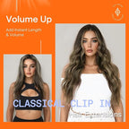 Full Shine Hair Extensions Clip ins Dark Brown Short Clip in Hair Extensions Dark Brown Balayage Platinum Blonde Remy Straight Hair Extension Thick Ends 12 Inch 7 Pcs 95 G