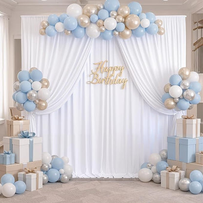 40ftx8ft Wrinkle Free White Backdrop Curtains - Image 7