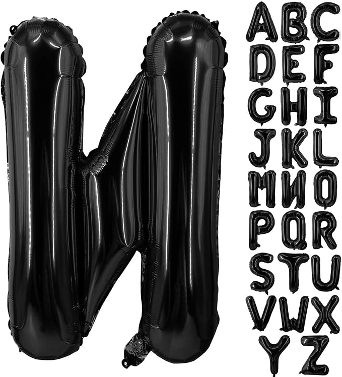 Lovoir 40 Inch Large Black Letter N Balloons Big Size Jumbo Mylar Foil Helium by Lovoir