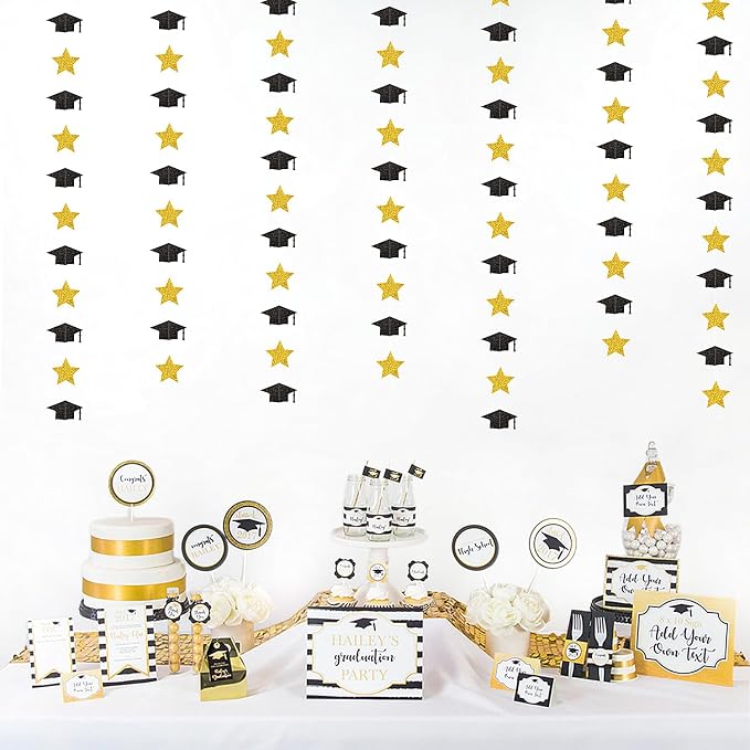 Black-Gold Graduation-2026 Class Party-Decorations Garland - Image 4