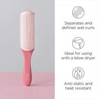 Diane Pro Nylon Pin Styling Hairbrush for Detangling, Separating, Shaping, and Defining Wet or Curly Hair, Heat-Resistant, Anti-Static, Hair Care Essential, Pink
