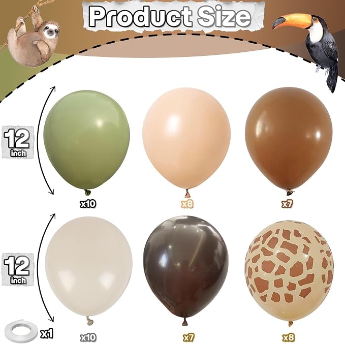 Sage Green and Brown Fall Balloons - Image 2