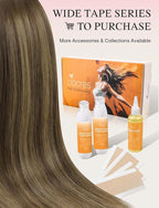 DOORES Invisi Edge Tape in Wide Hair Extensions Human Hair, Chocolate Brown to Caramel Blonde 4PCS Injection Tape ins 20g 14 Inch, Virgin Human 3 Inch Wide Injected Extensions Invisible