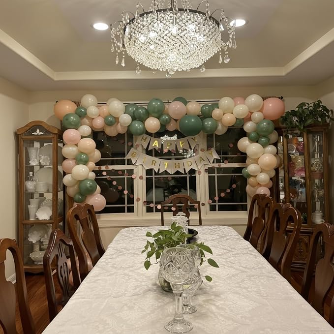 Pink and Green Balloons for Baby Shower Wildflower Birthday Decorations | 60Pcs - Image 3