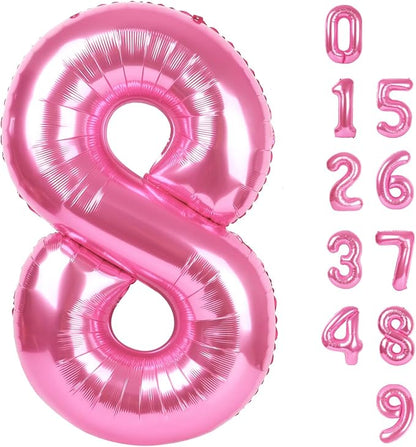 8 Balloon Number 40 Inch Pink Balloons by Mluchee