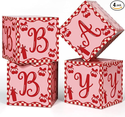 Kathfly 4 Pcs She's Ready to Pop Baby Shower Boxes Supplies Party Decorations by Kathfly