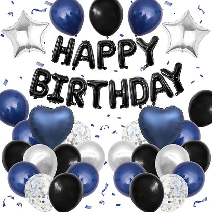 Navy Blue and Black Birthday Decorations by BTZO
